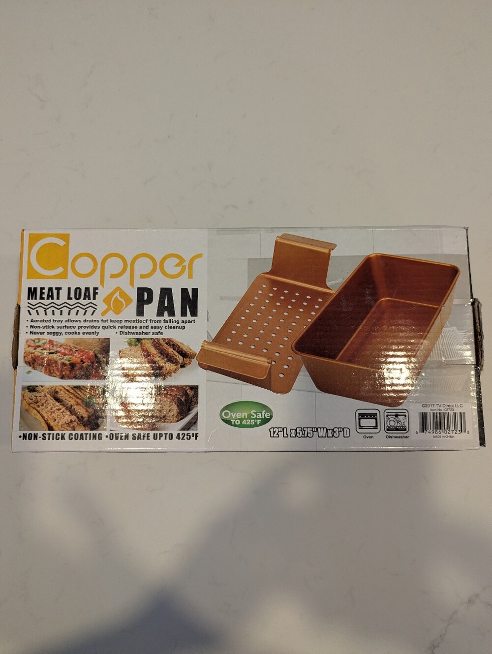 Copper Meat Loaf Pan with Perforated Insert